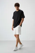 Tommylife Toptan O Yaka Oversize Basic Erkek T-Shirt 88379 Siyah