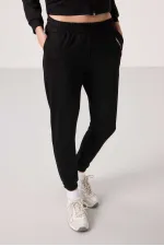 Ensemble de survêtement Tommylife Wholesale pour femme, à capuche et fermeture éclair, coupe oversize - 95328 Noir