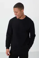 Tommylife Toptan Rahat Kalıp Basic Erkek Eşofman Takım 85265 Siyah