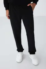 Tommylife Toptan Dar Kalıp Klasik Paça Erkek Eşofman Alt 84669 Siyah