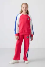 Ensemble de survêtement Tommylife Wholesale pour filles de 7 à 15 ans, col rond, coupe standard, réf. 75165 Viva Red