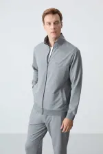 Ensemble de survêtement basique pour homme Tommylife Wholesale, coupe décontractée, gris chiné 85260