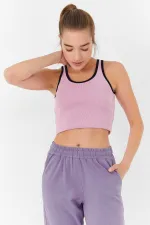 Débardeur court rose basique sans manches à col en U pour femme Tommylife Wholesale - 97162