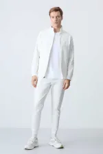 Tommylife Toptan Hugo Rahat Kalıp Jogger Erkek Eşofman Takım 85198 Ekru