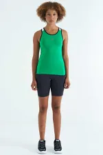 Débardeur femme Tommylife Wholesale vert avec détail imprimé au dos - Coupe standard - 97269