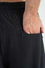 Tommylife Toptan Standart Kalıp Aktif Spor Erkek Kapri 83096 Siyah