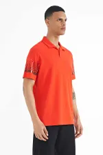 Tommylife Toptan Fiesta Kol Baskı Detaylı Polo Yaka Standart Form Erkek T-Shirt - 88240