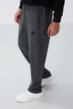 Tommylife Toptan Dar Kalıp Klasik Paça Erkek Eşofman Alt 84669 Antrasit Melanj