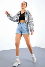 Débardeur court sans manches bleu marine Tommylife, coupe ajustée, col en U, pour femme - 97162