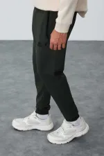 Tommylife Toptan Haki Fermuar Cepli Standart Kalıp Jogger Erkek Eşofman Alt - 84651