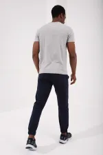 Tommylife Toptan V Yaka Standart Kalıp Basic Erkek T-Shirt 87912 Gri Melanj