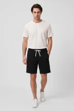 Short noir basique pour homme Tommylife, coupe standard, avec poches arrière - 88314