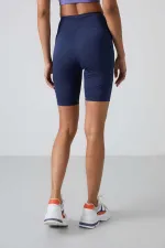 Tommylife Toptan Yüksek Bel Biker Kadın Tayt 91013 İndigo