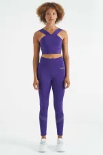 Bustier Tommylife pour femme, coupe ajustée, imprimé logo violet foncé - 97259