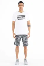 Tommylife Toptan Beyaz Yazı Desen Baskılı Standart Kalıp O Yaka Erkek T-Shirt - 88172