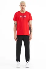 Tommylife Wholesale Liam Crew Neck Standard Fit Printed Men's T-Shirt 88207 Red