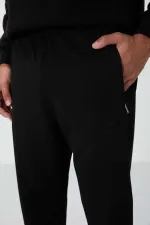 Tommylife Toptan Dar Kalıp Klasik Paça Erkek Eşofman Alt 84669 Siyah
