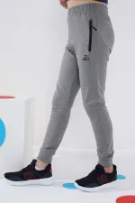Tommylife Toptan Gri Melanj Erkek Çocuk Jogger Fermuarlı Cep Standart Kalıp Manşetli Eşofman Alt - 64042 Tommylife Toptan Gri Melanj Erkek Çocuk Jogger Fermuarlı Cep Standart Kalıp Manşetli Eşofman Alt - 64042