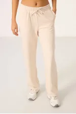 Ensemble tunique de survêtement oversize à capuche et texture douce Tommylife pour femme - 95348 Beige