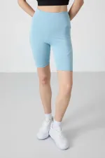 Leggings motardes taille haute Tommylife pour femmes, bleu clair, référence 91012 (vente en gros)