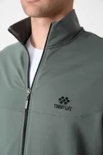 Survêtement zippé confortable Tommylife pour homme, vente en gros, 85072 kaki