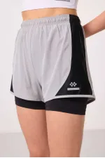 Short Tommylife en polyester, coupe standard, poche cachée, fermeture éclair, avec legging intégré - 91015 Pierre