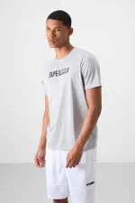 Tommylife Toptan O Yaka Standart Kalıp Aktif Spor Erkek T-Shirt 88385 Gri