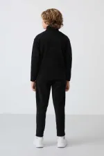 Ensemble de survêtement en polaire à col montant Tommylife Wholesale Serverer Boy, noir, référence 11218