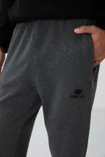 Tommylife Toptan Dar Kalıp Klasik Paça Erkek Eşofman Alt 84669 Antrasit Melanj
