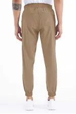 Tommylife Wholesale Beige Men's Basic Sweatpants with Pockets, Drawstring, Comfortable Fit, Elasticated Hem - 84826