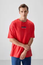 Tommylife Wholesale Crew Neck Oversize Printed Men's T-Shirt 88359 Fiesta