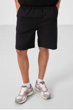 Short chino extensible léger, coupe standard, tissé, Tommylife Wholesale, noir, référence 81293