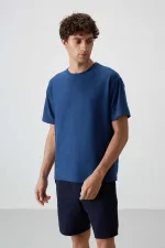Tommylife Toptan O Yaka Oversize Basic Erkek T-Shirt 88379 Parlament