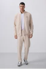 Tommylife Toptan Yüzeyi Dokulu Rahat Form Erkek Eşofman Takım 85273 Bej