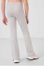 Leggings Tommylife Wholesale pour filles, coupe standard flexible, style basique, jambes évasées, couleur pierre (réf. 75193).