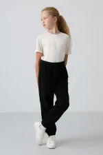 Pantalon de jogging Tommylife Wholesale pour filles de 7 à 15 ans, coupe standard, référence 75155, noir