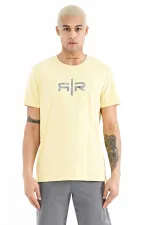 Tommylife Wholesale Boris Crew Neck Standard Fit Printed Men's T-Shirt 88206 Yellow