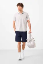 Short chino extensible léger, coupe standard, tissé, Tommylife Wholesale, bleu marine, référence 81292