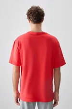 Tommylife Wholesale Crew Neck Oversize Printed Men's T-Shirt 88354 Fiesta