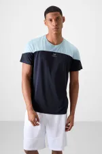 Tommylife Toptan O Yaka Standart Kalıp Aktif Spor Erkek T-Shirt 88386 Lacivert