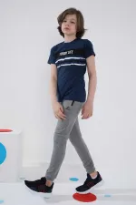 Tommylife Toptan Gri Melanj Erkek Çocuk Jogger Fermuarlı Cep Standart Kalıp Manşetli Eşofman Alt - 64042 Tommylife Toptan Gri Melanj Erkek Çocuk Jogger Fermuarlı Cep Standart Kalıp Manşetli Eşofman Alt - 64042