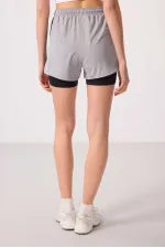 Short Tommylife en polyester, coupe standard, poche cachée, fermeture éclair, avec legging intégré - 91015 Pierre