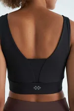 Bustier Tommylife pour femme, imprimé texte noir, color block, coupe slim, tissu scuba - 97271