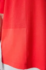 Tommylife Wholesale Crew Neck Oversize Basic Men's T-Shirt 88337 Fiesta