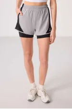 Short Tommylife en polyester, coupe standard, poche cachée, fermeture éclair, avec legging intégré - 91015 Pierre