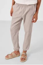 Pantalon chino extensible léger, coupe standard, tissé, Tommylife Wholesale, couleur pierre (réf. 82176).