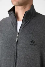 Survêtement zippé confortable Tommylife pour homme, vente en gros, 85072, anthracite chiné