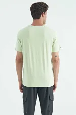 T-shirt basique Tommylife pour homme, col rond, coupe standard, vert clair, référence 87911.