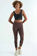 Bustier Tommylife pour femme, imprimé texte noir, color block, coupe slim, tissu scuba - 97271