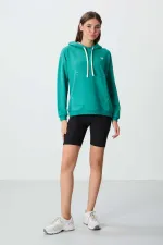 Sweat-shirt à capuche oversize pour femme Tommylife Wholesale 97291 Bleu marine et vert